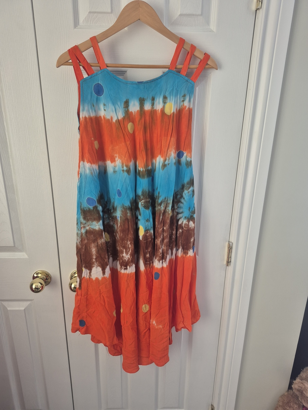 Boho Tie Dye Sundress Colorful Festival Dress O/S - Picture 6 of 6